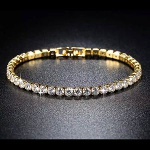 Gold Zirconia Tennis Bracelet